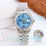 Swiss Copy Oyster Perpetual Datejust 31mm Jubilee Band Blue Floral Motif Dial